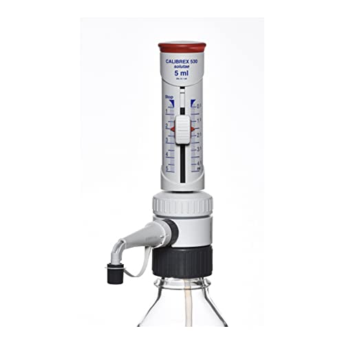 Socorex Calibrex Solutae 530 Flaschenaufsatzdispenser mit PFA Beschichtetem Glaskolben, Ohne Rückdosierventil, 0.5ml-5ml Kapazität von SOCOREX