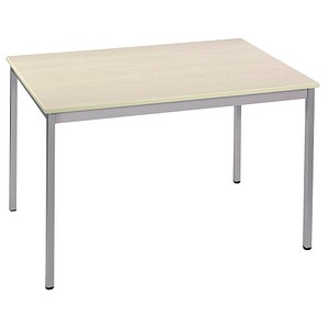 SODEMATUB Mehrzwecktisch ahorn, alu rechteckig, Vierkantrohr alu, 120,0 x 60,0 x 74,0 cm von SODEMATUB