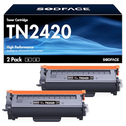 SODFACE TN2420 TN2410 Toner Kompatibel für Brother TN-2420 TN-2410 für Toner Brother MFC L2710DW MFC-L2710DW MFC-L2710DN HL-L2350DW DCP-L2530DW HL-L2375DW MFC-L2750DW MFC-L2730DW (Schwarz, 2er-Pack) von SODFACE