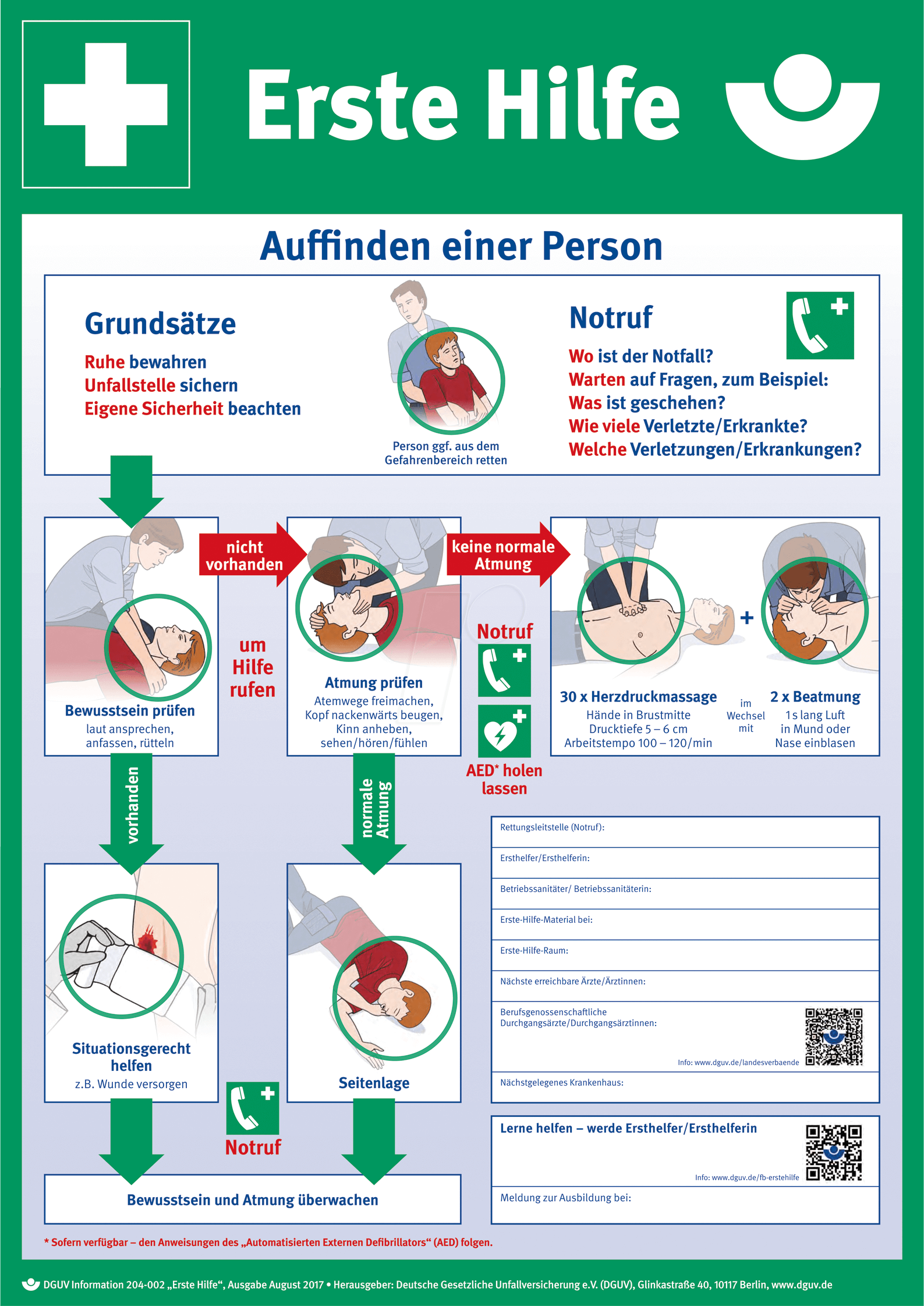 SNG 8001034 - Anleitung Erste-Hilfe Plakatform Kunststoff von SÖHNGEN