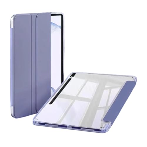 Klare Acrylhülle, geeignet for Samsung Galaxy Tab S10 FE 10.9 /Tab S10 FE Plus 13.1 2025, mit Stifthalter, stoßfeste Abdeckung(Purple,Tab S10 FE Plus 13.1) von SOENS