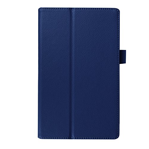 Litchi PU Ledertasche kompatibel mit Asus Zenpad 8.0 Z380 Z380C Z380KL P024 Hülle Flip Stand Tablet Covers Hülle (Color : Navy) von SOENS