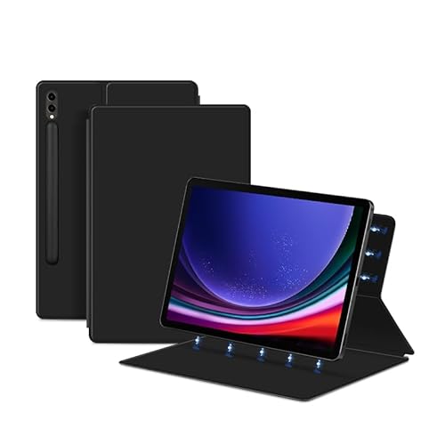 Magnetische Hülle geeignet for Samsung Galaxy S9/S8 Ultra S9/S8/S7 FE/Plus Hülle Tablet Hülle Slim Schutzhülle Leder Funda (Color : Black, Size : S8 11 inch) von SOENS