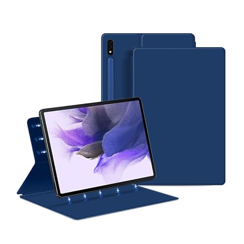 Magnetische Hülle geeignet for Samsung Galaxy Tab S7 FE S8 Plus S7 12.4 11 Tablet Smart Cover mit integriertem Stifthalterschlitz (Color : Dark Blue, Size : for Tab S8 12.4) von SOENS