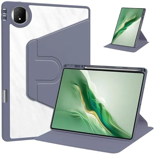 SOENS 360-Grad-Drehung Tablet-Abdeckung passend for Huawei Matepad Pro 12.2 MRO-W00/W10 2024 mit Stifthalter durchsichtige Acrylhülle(Lavender Purple) von SOENS