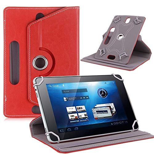 SOENS Kompatibel mit LG G Pad 8,3 V500 8,3 Zoll Tablet, 360 Grad drehbar, universelle Tablet-Schutzhülle aus PU-Leder (Color : Red) von SOENS