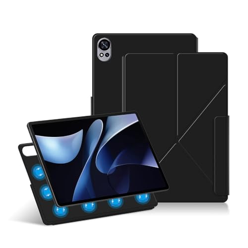 SOENS Magnetische Tablet-Hülle geeignet for Huawei MatePad 12X/Matepad Air 12 BKY-W00/W20 12 Zoll 2024, mehrfach Faltbare PU-Ständerabdeckung(Black,Matepad Air 12 2024) von SOENS