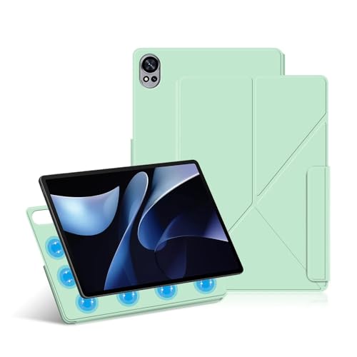 SOENS Magnetische Tablet-Hülle geeignet for Huawei MatePad 12X/Matepad Air 12 BKY-W00/W20 12 Zoll 2024, mehrfach Faltbare PU-Ständerabdeckung(Light Green,Matepad Air 12 2024) von SOENS