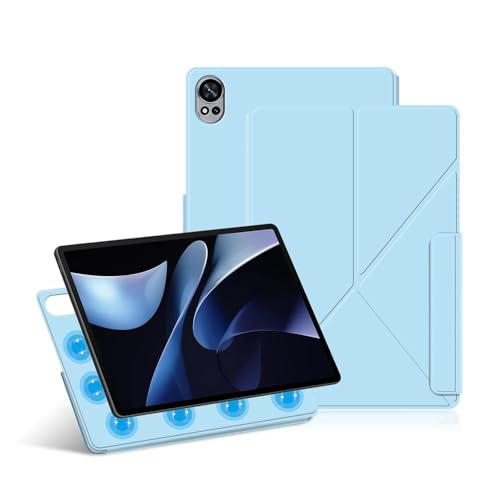SOENS Magnetische Tablet-Hülle geeignet for Huawei MatePad 12X/Matepad Air 12 BKY-W00/W20 12 Zoll 2024, mehrfach Faltbare PU-Ständerabdeckung(Sky Blue,Matepad Air 12 2024) von SOENS