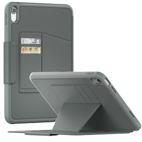 SOENS Schutzhülle mit Multi-Winkel-Unterstützung, geeignet for Apple iPad Air 11 M2/iPad Pro 11 M4 2024, kann mit Stifthalter-Hülle adsorbiert Werden(Gray,for iPad Air 11 M2) von SOENS