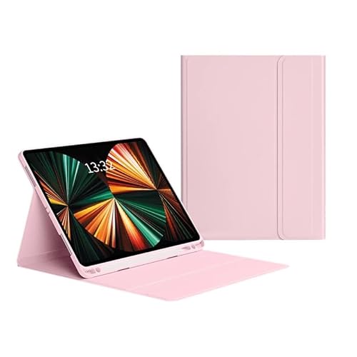 SOENS Tablet-Hülle aus PU-Leder, geeignet for Samsung Galaxy Tab S9 Plus/S9 FE Plus 12,4 Zoll 2023, TPU-Silikonbasis mit Stiftschlitzabdeckung(Pink,S9 Plus 12.4inch) von SOENS