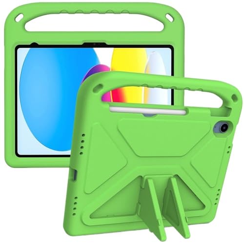 SOENS Tragbare Tablet-Abdeckung aus Eva, geeignet for Apple iPad A16 11. 2025 11 Zoll A3355 A3356, weiche, stoßfeste Halterung mit Ständer(Green) von SOENS