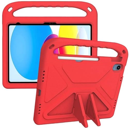 SOENS Tragbare Tablet-Abdeckung aus Eva, geeignet for Apple iPad A16 11. 2025 11 Zoll A3355 A3356, weiche, stoßfeste Halterung mit Ständer(Red) von SOENS