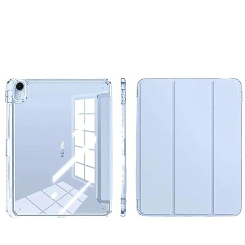 SOENS Transparente, knicksichere Tablet-Hülle aus Acryl, rundum verwendbar, geeignet for Huawei Matepad Pro 13,2 Zoll 2023/2025, dreifach Faltbare Standhülle(Blue,MatePad Pro 13.2 2025) von SOENS