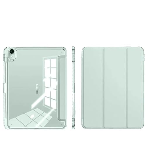 SOENS Transparente, knicksichere Tablet-Hülle aus Acryl, rundum verwendbar, geeignet for Huawei Matepad Pro 13,2 Zoll 2023/2025, dreifach Faltbare Standhülle(Green,MatePad Pro 13.2 2023) von SOENS