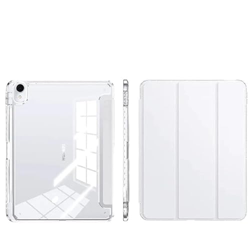 SOENS Transparente, knicksichere Tablet-Hülle aus Acryl, rundum verwendbar, geeignet for Huawei Matepad Pro 13,2 Zoll 2023/2025, dreifach Faltbare Standhülle(White,MatePad Pro 13.2 2025) von SOENS