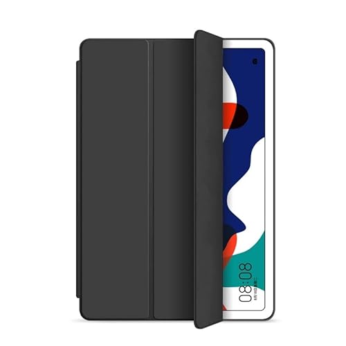 Smart Case kompatibel mit Huawei MatePad SE 10.4 2022 AGS5-W09/L09 Tablet-Hülle, Klappständer, PU-weiche Silikon-Rückseite (Color : Black, Size : MatePad SE 10.4 2022) von SOENS