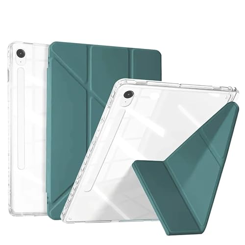 Smart Tablet Case passend for Samsung Galaxy Tab A9 8.7" / Tab A9 Plus 11" 2023, klare Acryl-Hartrückseite mit Stifthalter-Abdeckung(Dark Green,Tab A9 Plus 11inch) von SOENS
