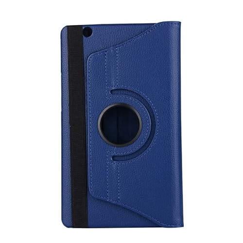 Tablet-Hülle kompatibel mit Huawei MediaPad M3 8,4 Zoll BTV-W09/DL09 Smart Wake Sleep 360 drehbare PU-Leder-Standabdeckung (Color : Dark Blue) von SOENS
