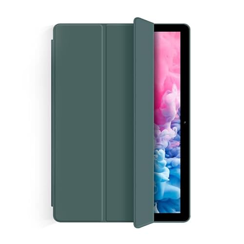 Tablet-Hülle kompatibel mit Samsung Galaxy Tab A8 10.5 X200 X205 X207 Tab A7 10.4 10.1 Leder Smart Stand Solid Cover (Color : Black Green, Size : Tab A 10.1 T510 T515) von SOENS