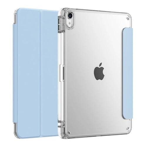 Tablet-Hülle passend for Apple iPad Air 11 / iPad Pro 11, transparente Silikon-Rückseite, dreifach faltbar, mit Stifthalter, Smart Cover(Ice Blue,for iPad Pro 11 M4 2024) von SOENS