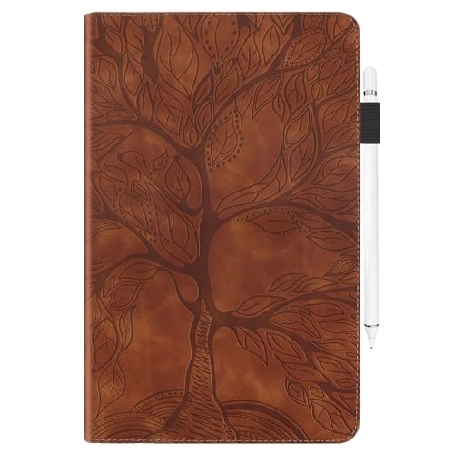 Tablet-Hülle passend for Samsung Galaxy Tab S10 FE Plus 13,1 Zoll 2025 SM-X620/X626B Business-Lederhülle mit 3D-Baumprägung(Brown) von SOENS