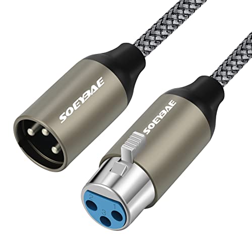 SOEYBAE 15M Stereo Mikrofonkabel XLR Stecker auf XLR Busche,Geflochtenes Signalverbindungskabel für Mikrofon, Verstärker, Mischpult oder Lautsprechersystem von SOEYBAE