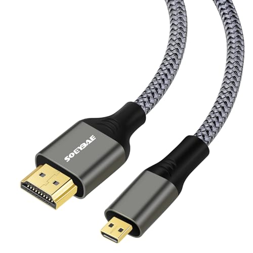 SOEYBAE 2M Micro HDMI auf HDMI Kabel, HDMI auf Micro HDMI Unterstützung 3D 4K/60Hz 1080p，Kompatibel mit GoPro Hero,Sony Kamera von SOEYBAE