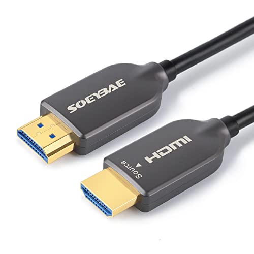 SOEYBAE 4K HDMI Glasfaserkabel HDMI Kabel 2.0 4K@60Hz 18Gbps HDCP 2.2 3D HDR (100M) von SOEYBAE
