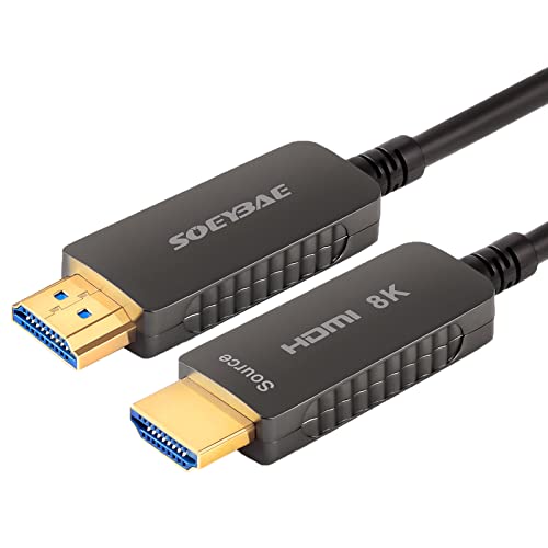 SOEYBAE 8K Optic HDMI Kabel 10m HDMI 2.1 Glasfaserkabel 48Gbps 8K@60Hz 4K@120Hz 3D-Unterstützung HDCP2.2 für HDTV,Projektor,Gaming-Box,Heimkino, TV-Box von SOEYBAE