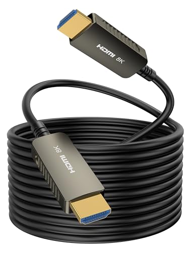 SOEYBAE 8K Optic HDMI Kabel HDMI 2.1 Glasfaserkabel 48Gbps 8K@60Hz 4K@120Hz 3D-Unterstützung HDCP2.2 für HDTV,Projektor,Gaming-Box,Heimkino, TV-Box (150M) von SOEYBAE