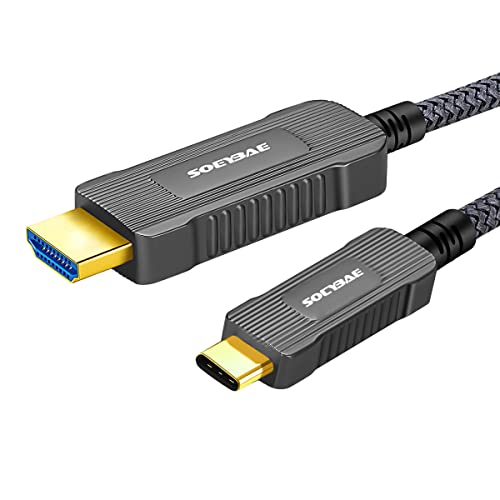 SOEYBAE USB 3.1 C auf HDMI Glasfaser Kabel, 4K@60Hz,USB Type-C auf HDMI Kabel Kompatibel HDR 3D-fähig - Thunderbolt 3, UHD (30M) von SOEYBAE