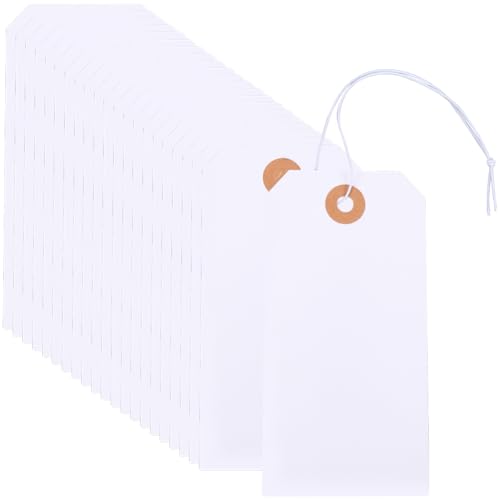 SOFPLATE 100 Stück Blanko Weiße Preisschilder Zum Aufhängen An Kleidung Mit Befestigter Schnur 6 x 12cm Beschreibbares Rechteckiges Papier Zum Aufhängen von Warenetiketten Für Kleidung Preisauszeichn SOFPLATE 100 Stück Blanko Weiße Preisschilder Zum Aufhängen An Kleidung Mit Befestigter Schnur 6 x 12cm Beschreibbares Rechteckiges Papier Zum Aufhängen von Warenetiketten Für Kleidung Preisauszeichn von SOFPLATE