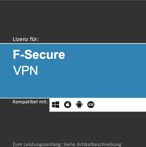 Lizenz für F-Secure VPN | 2024 | 1-10 Gerät(e) | 1 o. 2 Jahr(e) | Vollversion | Windows/macOS/iOS/Android | Lizenzcode per Post in frustfreier Verpackung (FFP) von softwareGO (1 Jahr, 1 Gerät) von SOFTWAREGO