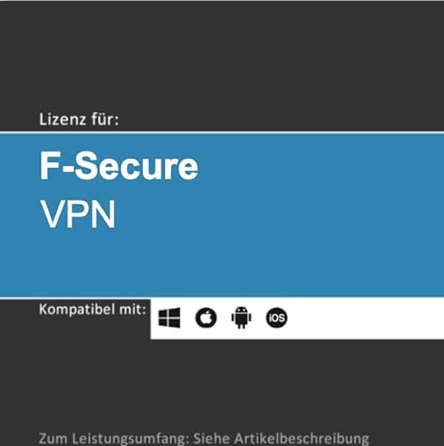 Lizenz für F-Secure VPN | 2024 | 1-10 Gerät(e) | 1 o. 2 Jahr(e) | Vollversion | Windows/macOS/iOS/Android | Lizenzcode per Post in frustfreier Verpackung (FFP) von softwareGO (1 Jahr, 5 Geräte) von SOFTWAREGO