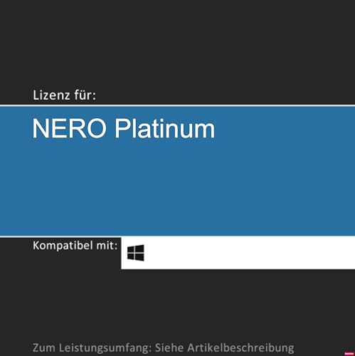 Lizenz für NERO Platinum I 2024 I 1 Gerät I 1 Jahr o. Unlimitiert I Vollversion | Windows PC/Laptop | Lizenzcode per Post o. E-Mail von softwareGO (E-Mail vorab (i.d.R. in 24 Std.) + Post, 1 Jahr) von SOFTWAREGO