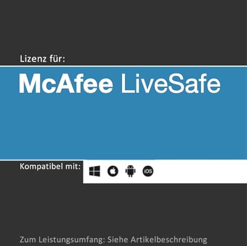 Lizenz für McAfee LiveSafe I 2024 I unbegrenzte Geräteanzahl I 1 Jahr I Windows/MacOS/iOS/Android I Lizenzcode per Post oder E-Mail von softwareGO (per Post) von SOFTWAREGO