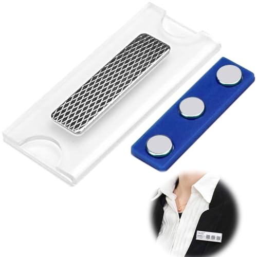 2 Stück Namensschilder Magnet,Namensschilder Für Kleidung Magnet,Selbstklebend Magnetisch Namensschild Schilder Kleidung Metall Namensschild Halter Mit 3-Punkt Magnet Für Ausweishüllen Beschriften von SOGHO