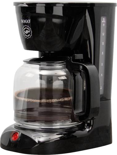 SOGO Human Technology Drip 15 Kaffeemaschine Schwarz Fassungsvermögen Tassen=15 Glaskanne, Warmhalt von SOGO Human Technology