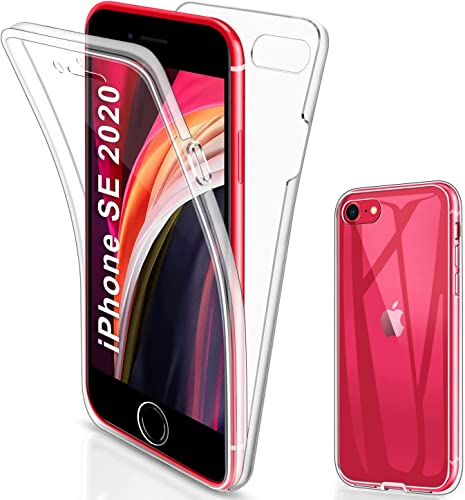 Gnews für iPhone SE 2022 Hülle iPhone SE 2020/iPhone 7/8 360 Grad Full Body Front Und Rückenschutz Handyhülle Transparent Silikon Schutzhülle Durchsichtige TPU Bumper für iPhone SE 2022 5G Case von SOGUDE