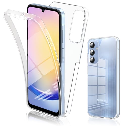 SOGUDE Hülle für Samsung Galaxy A25 5G Handyhülle, 360° Klar Weicher TPU-Stoßstange Schutzhülle, Samsung Galaxy A25 Transparente Silikon Case Cover Vorne & Hinten 360° Komplett-Schutz von SOGUDE