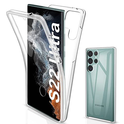 SOGUDE Hülle für Samsung Galaxy S22 Ultra Handyhülle Transparent Silicone TPU Bumper Case 360 Grad Full Body Front Und Rücken Samsug Galaxy S22 Ultra Schutzhülle Cover von SOGUDE