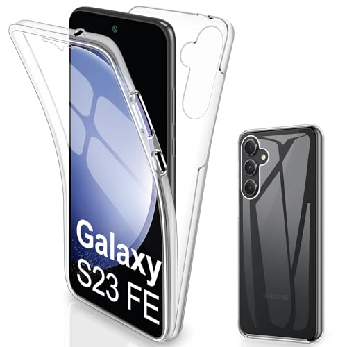 SOGUDE Hülle für Samsung Galaxy S23 FE 5G Handyhülle, 360° Klar Weicher TPU-Stoßstange Schutzhülle, Samsung S23 FE Transparente Silikon Case Cover Vorne & Hinten 360° Komplett-Schutz von SOGUDE