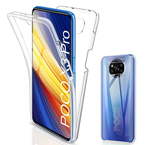 SOGUDE Hülle für Xiaomi Poco X3 Pro/Poco X3 NFC Handyhülle, 360° Transparente Full-Body, Slim TPU Silikon Schutzhülle Xiaomi Poco X3 Pro/Poco X3 NFC Case Cover Kratzfest von SOGUDE