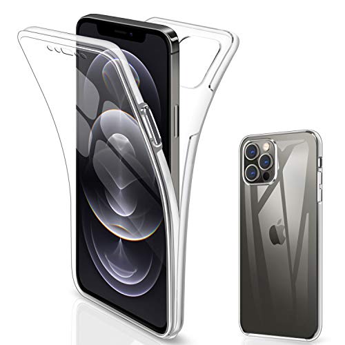 SOGUDE Kompatibel mit iPhone 12 Pro Max Hülle, Schutzhülle 360 Grad Full Body Front Und Rückenschutz Handyhülle Transparent Silikon Schutzhülle Durchsichtige TPU für iPhone 12 Pro Max 6.7 Zoll von SOGUDE