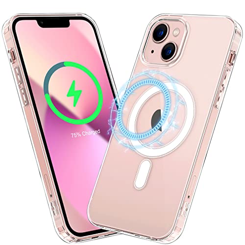 SOGUDE Magnetisch für iPhone 13 Hülle [Kompatibel mit MagSafe] Handyhülle iPhone 13 mit Magnet Schlanke Schutzhülle Kratzfeste PC Rückseite, Transparent von SOGUDE