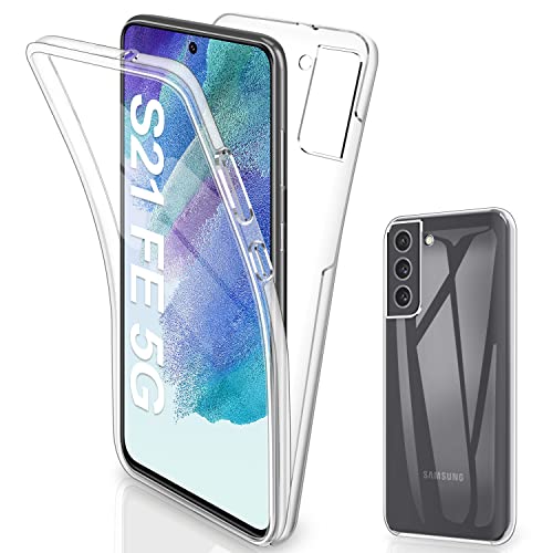 SOGUDE Schutzhülle Samsung S21 FE 4G/5G Hülle, Samsung S21 FE, transparent, Silikon, TPU, 360 Grad Rundumschutz, Schutzhülle für Samsung S21 FE 4G/ 5G (nicht Samsung S21 und S20 FE) von SOGUDE