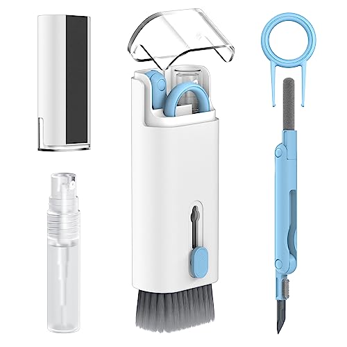 SOGUDE Tastatur Reinigungsset, 7 in 1 Keyboard Cleaning Brush Kit, Reinigungsset mit Tastenkappe Abzieher, für Airpods Kopfhörer/Tastatur/Ohrstöpsel/Laptop/Multifunction Reinigungsbürste Kit (Blau) von SOGUDE