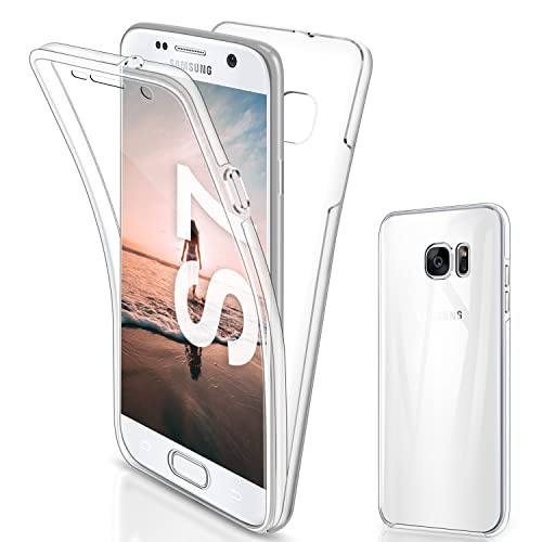 SOGUDE für Samsung Galaxy S7 Hülle, für Samsung Galaxy S7 Schutzhülle 360 Grad Full Body Front Und Rückenschutz Handyhülle Transparent Silikon Schutzhülle TPU Bumper für Samsung Galaxy S7 von SOGUDE