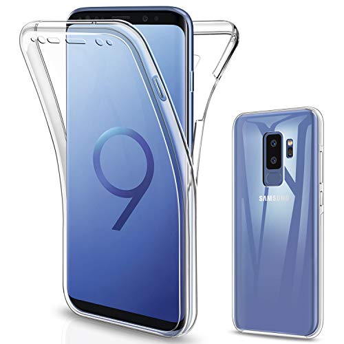 SOGUDE für Samsung Galaxy S9 Plus Hülle, Schutzhülle 360 Grad Full Body Front Und Rückenschutz Handyhülle Transparent Silikon Schutzhülle TPU Bumper für Samsung Galaxy S9 Plus von SOGUDE